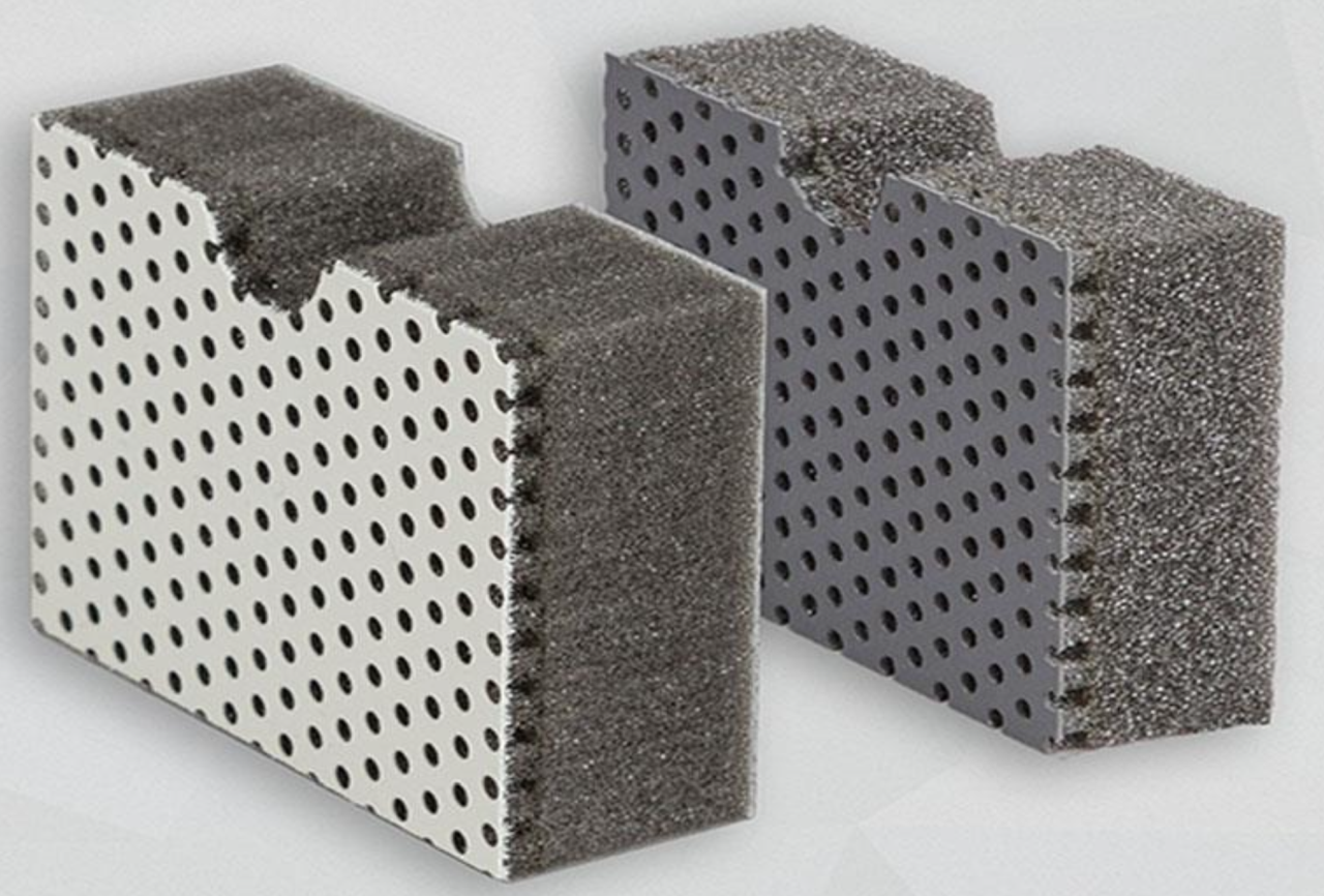 Isolierplatte Perforiertes Leder grau